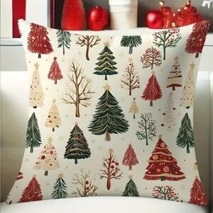 Festive Holiday Tree Throw Pillow Cover
